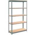 Global Equipment Heavy Duty Shelving 48"W x 12"D x 96"H With 5 Shelves - Wood Deck - Gray 254442H
